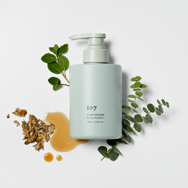 107 Scalp Cooling Breeze Shampoo 380ml bottle with natural ingredients.