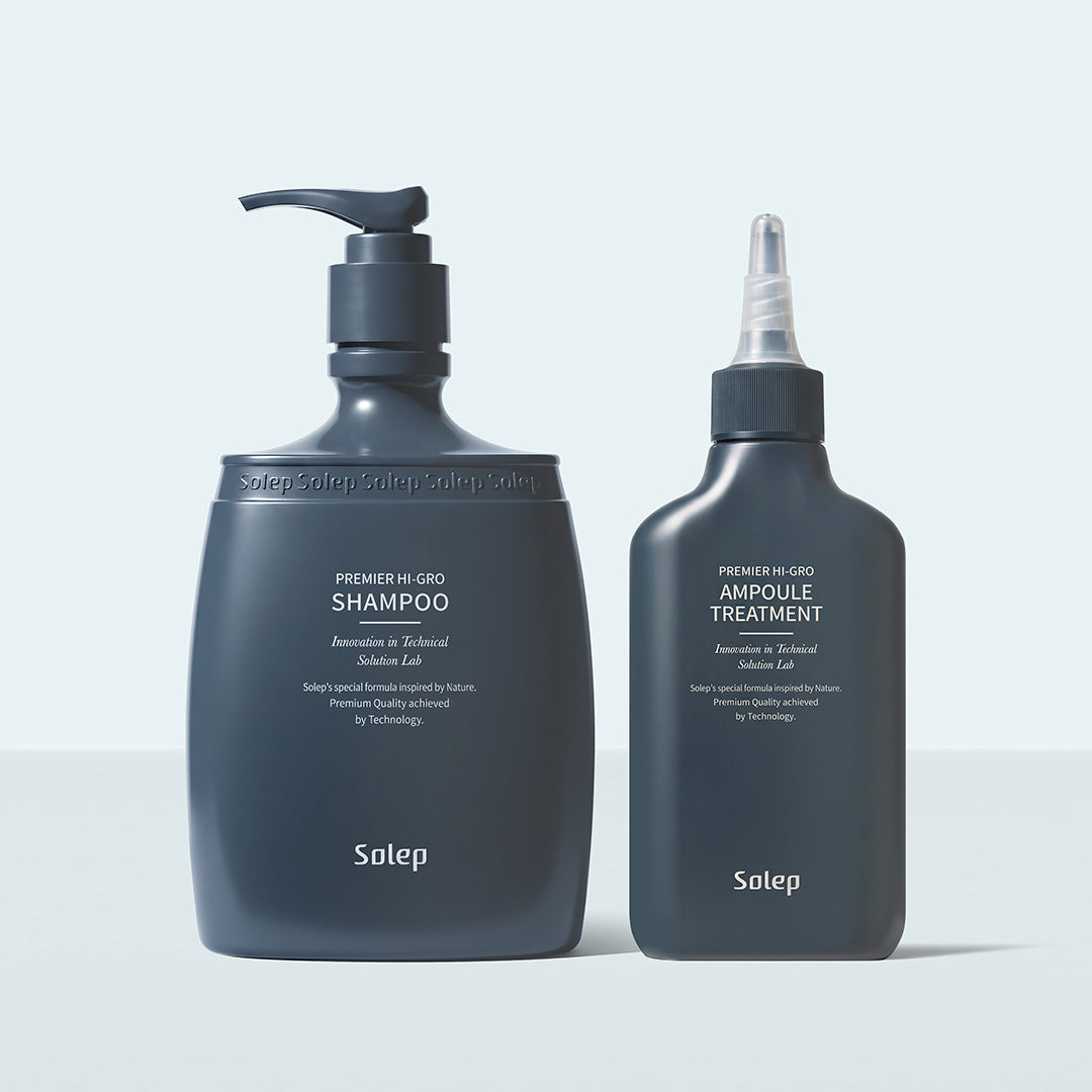 SOLEP Premier Hi-Gro Shampoo & Ampoule Treatment Set - Korean hair care set
