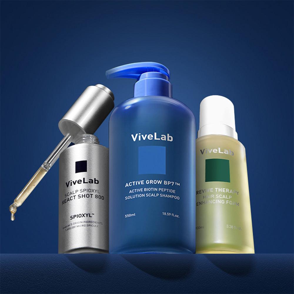 VIVELAB Scalp React Shot Spioxyl Ampoule & Enhancing Foam Set - Korean hair care set