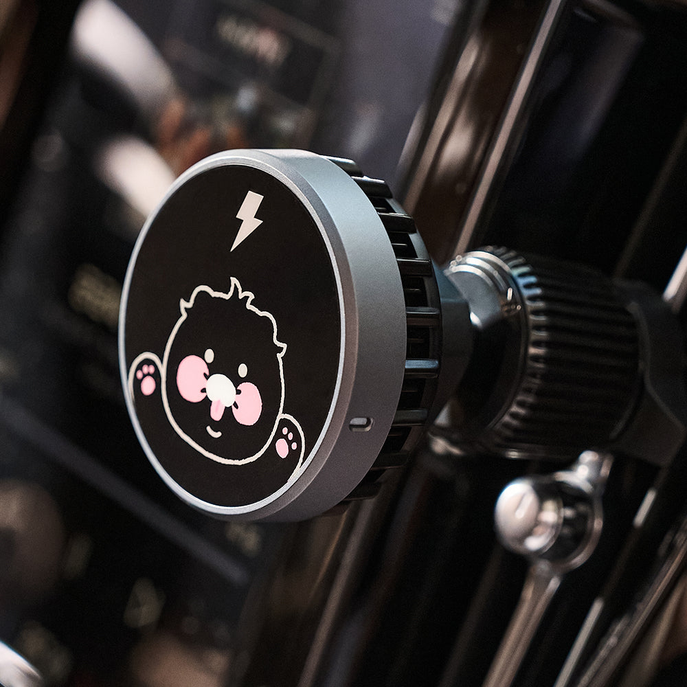 Black Qi2 Car Chargeur Chunsik - Official Kakao Friends merchandise | Koolseoul