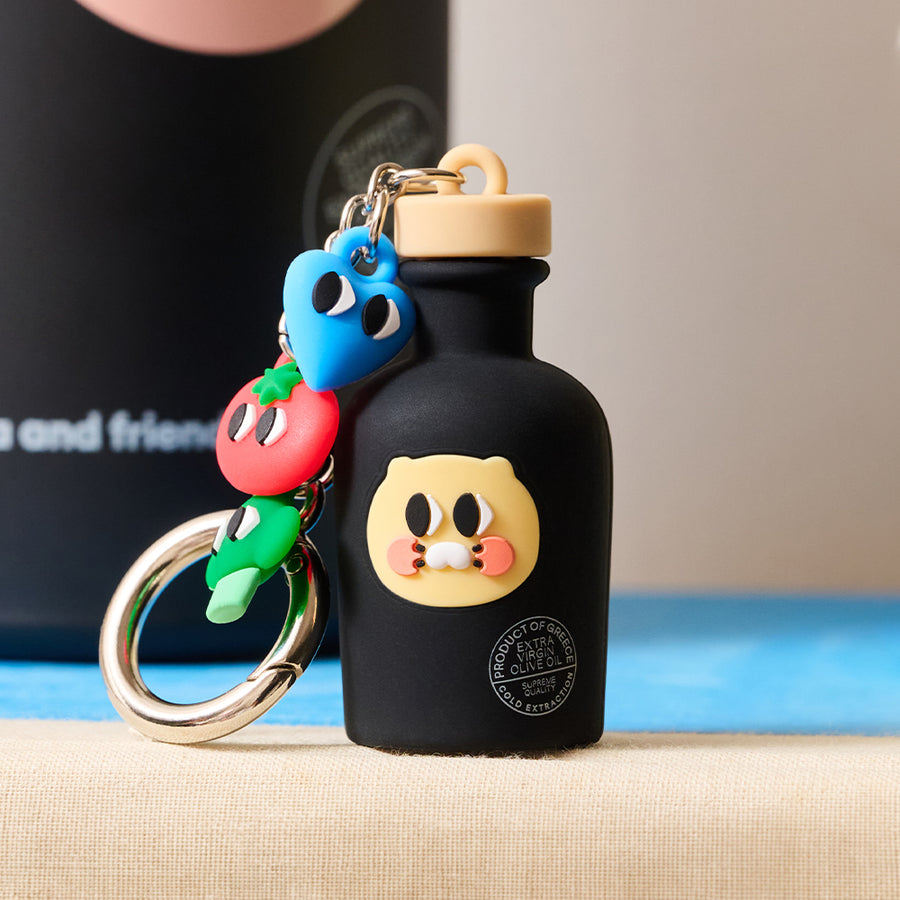 Figure Keychain Iyaiya X Friends Olive Oil Chunsik - Kakao Friends