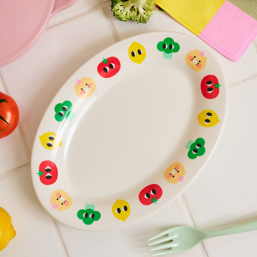 Melamine Plate Iyaiya X Friends L Chunsik - Kakao Friends