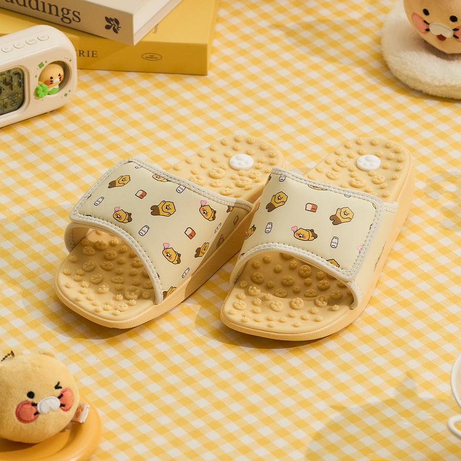 Acupressure Slippers Kaloring Yellow 240 mm Chunsik - Kakao Friends