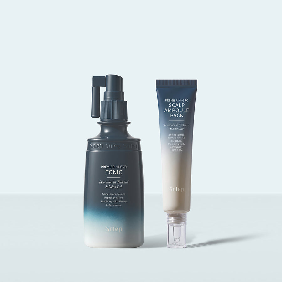 SOLEP Premier Hi-Gro Scalp Ampoule Pack & Hair Tonic Set