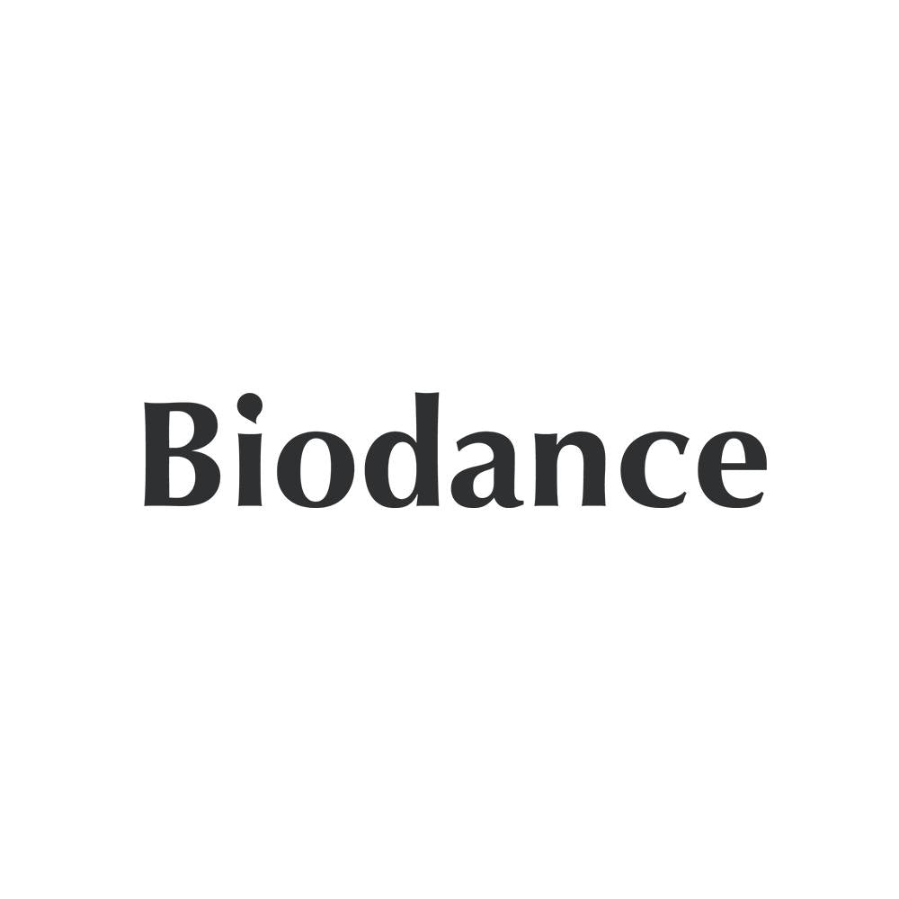 "Biodance text in bold black font on a white background"