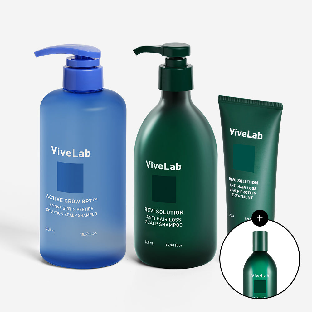 VIVELAB Active Biotin Peptide & Revi Solution Shampoo Set - Korean hair care set