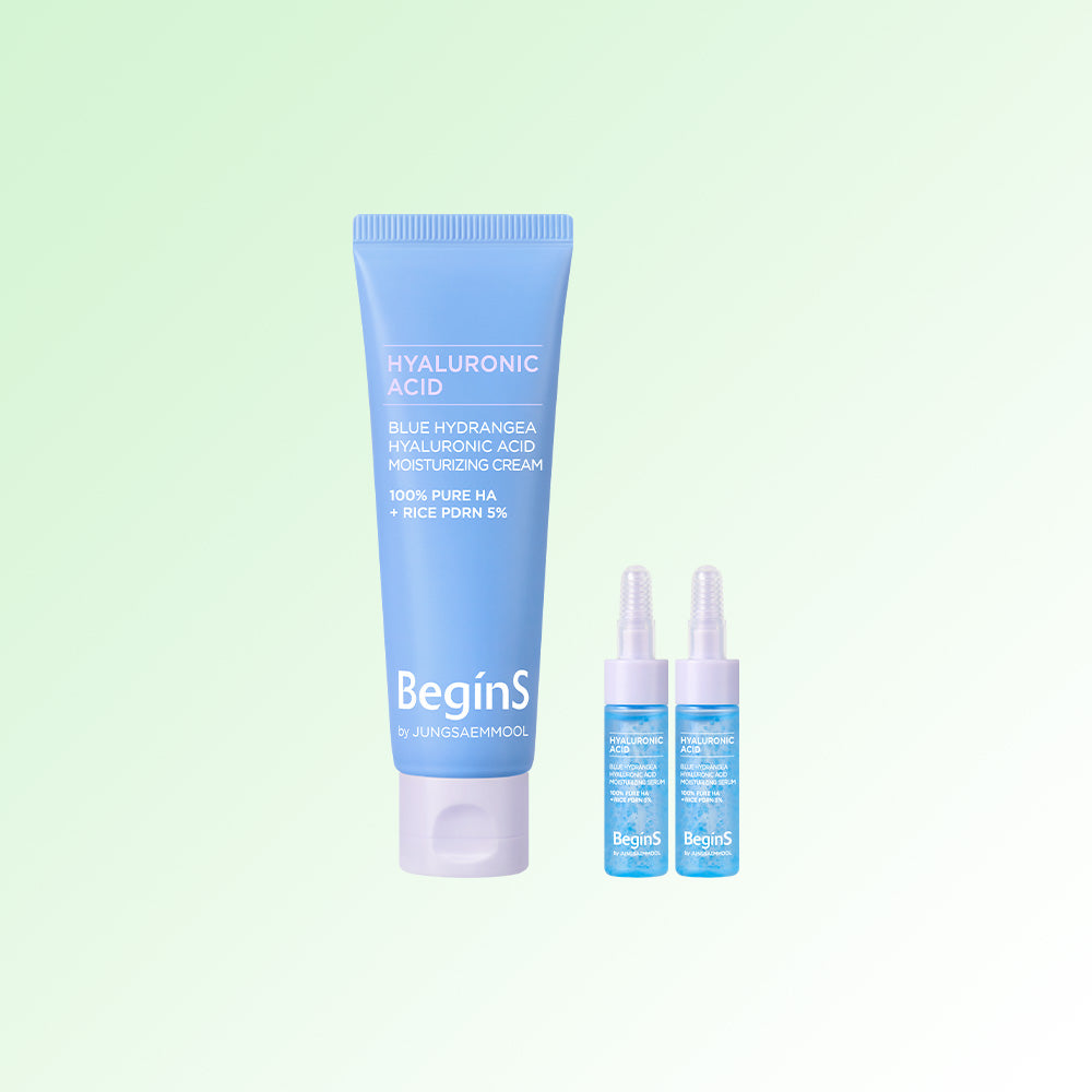 JUNG SAEM MOOL BeginS Blue Hydrangea Hyaluronic Acid Moisturizing Cream - Korean face cream