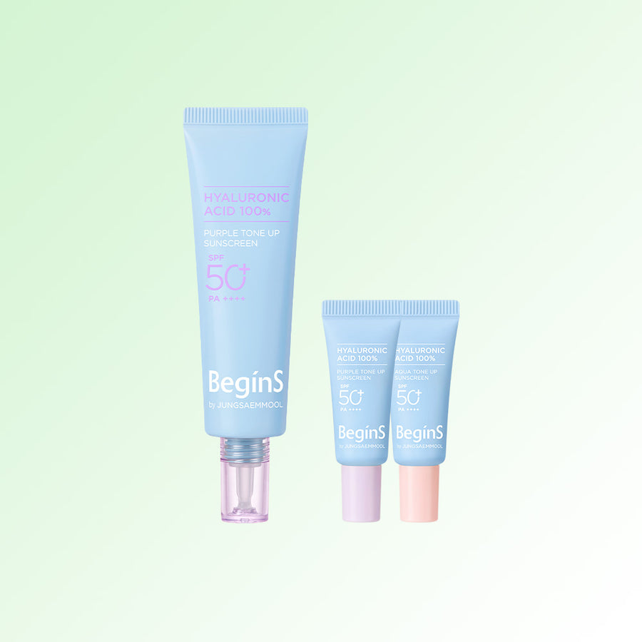 JUNG SAEM MOOL BeginS Blue Chamomile Hyaluronic Acid Purple Tone Up Sunscreen
