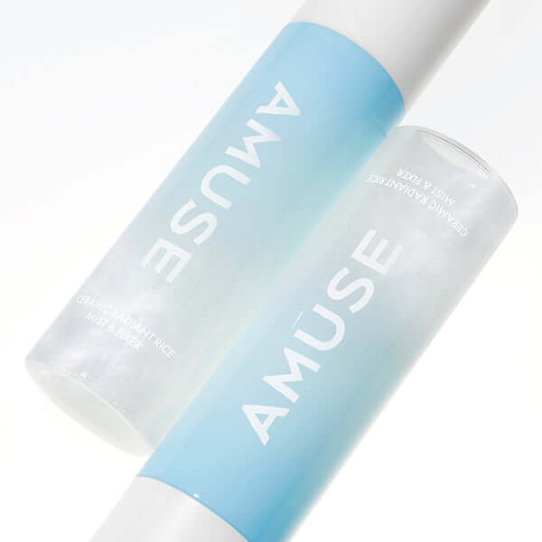 AMUSE Ceramic White Pearl Rice Mist & Fixer 80ml bottle with modern design