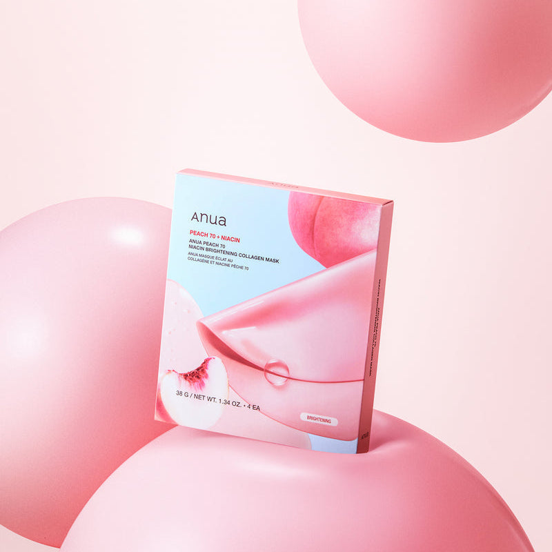 ANUA Peach 70 Niacin Brightening Collagen Mask 4pcs