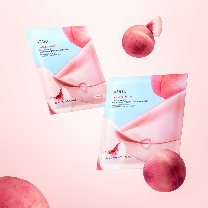 ANUA Peach 70 Niacin Brightening Collagen Mask 4pcs