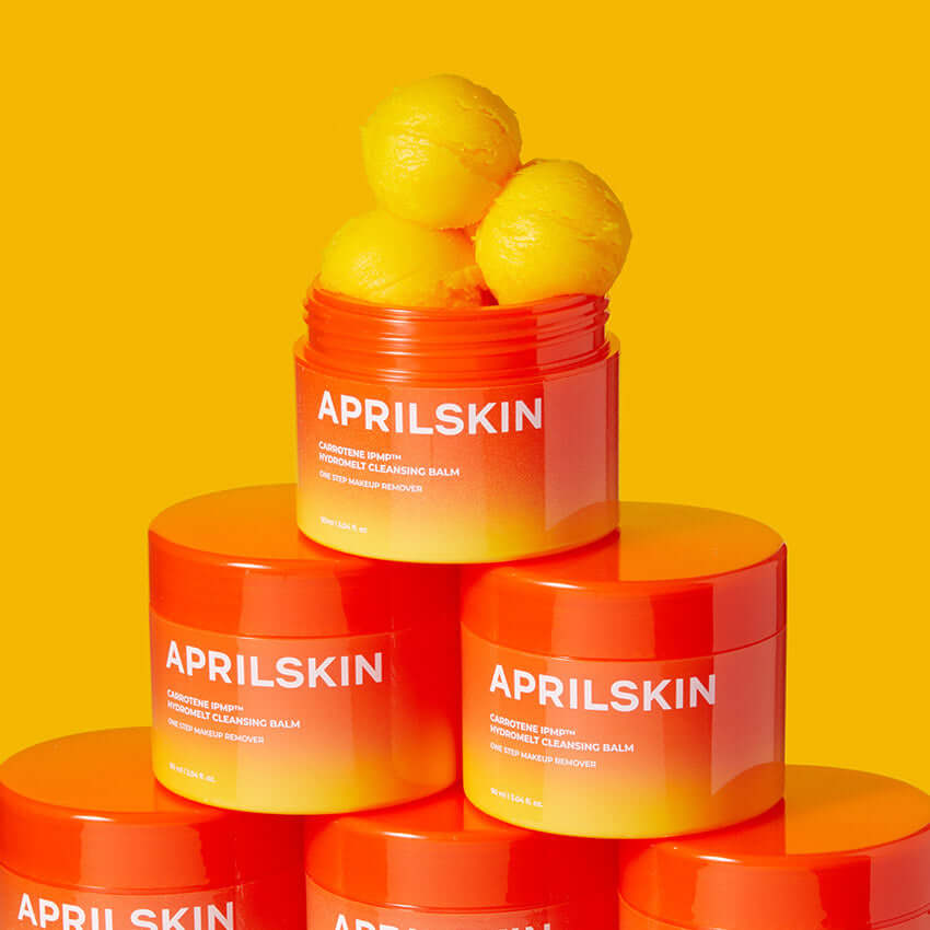 APRILSKIN Carotene Melting Cleansing Balm displayed with vibrant packaging