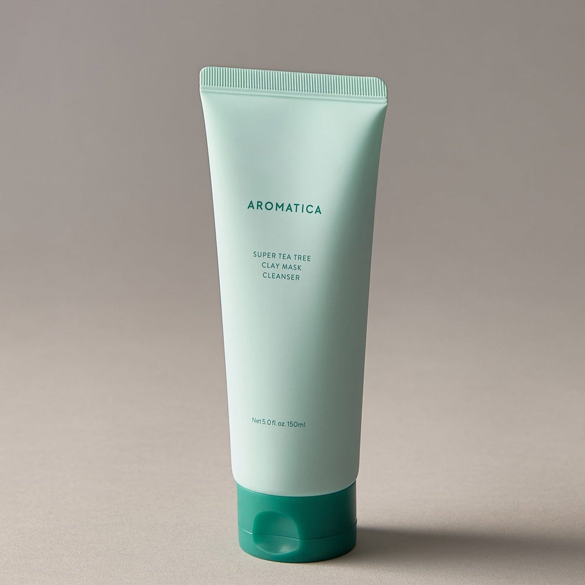 AROMATICA Super Tea Tree Clay Mask Cleanser 150ML tube on a neutral background