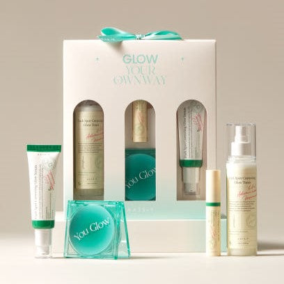 AXIS-Y Glow Holiday Limited Edition (Toner 120ml, Eye Serum 10ml, Serum 50ml & Mirror) | Kool Seoul