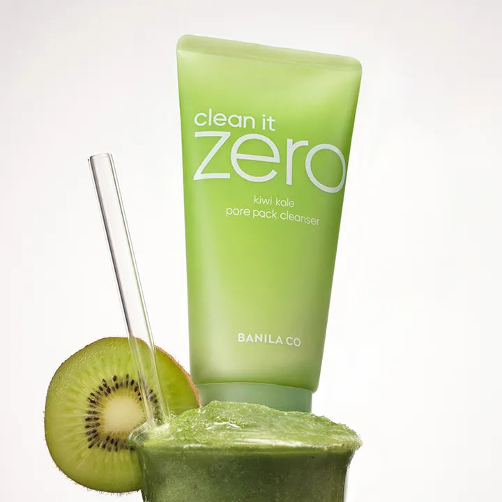 BANILA CO CLean It Zero Kiwi Pore Pack Cleanser 180g with kiwi and green smoothie.