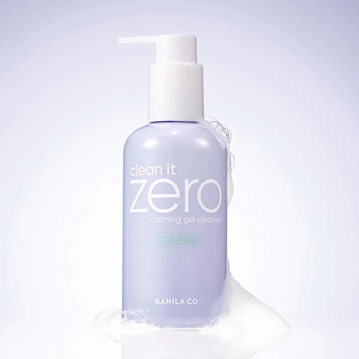 BANILA CO Clean It Zero Calming Gel Cleanser 200ml bottle with pump dispenser on a white background, skincare product.