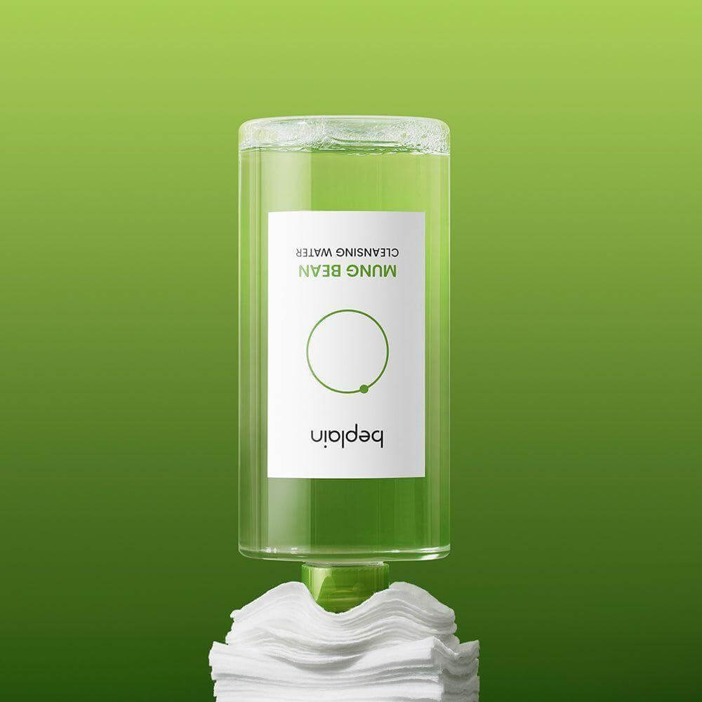 BEPLAIN Green Bean Cleansing Water bottle on a green background