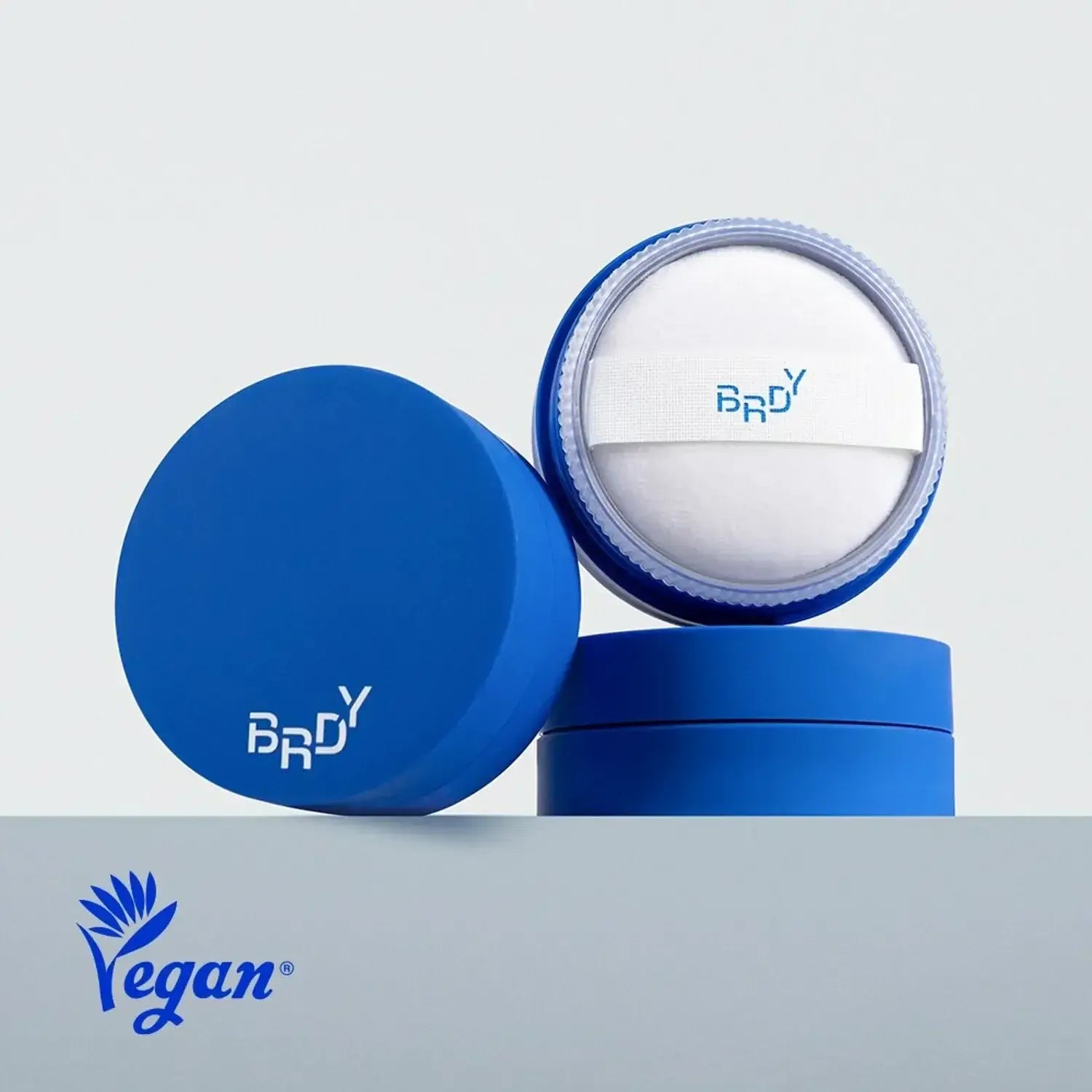 B.READY Blue Sebum Powder in blue container with vegan label
