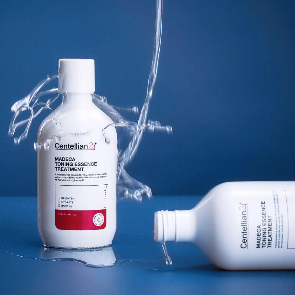 CENTELLIAN 24 Madeca Toning Essence Treatment 300ml bottles with water splash