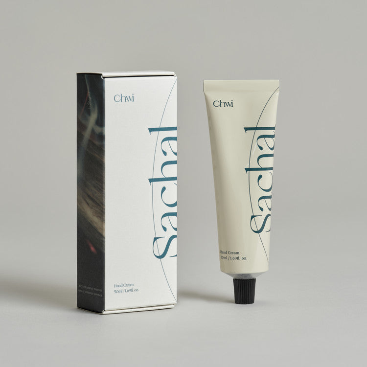 CHWI (CHI) Sachal Hand Cream 50ml tube and box on a neutral background