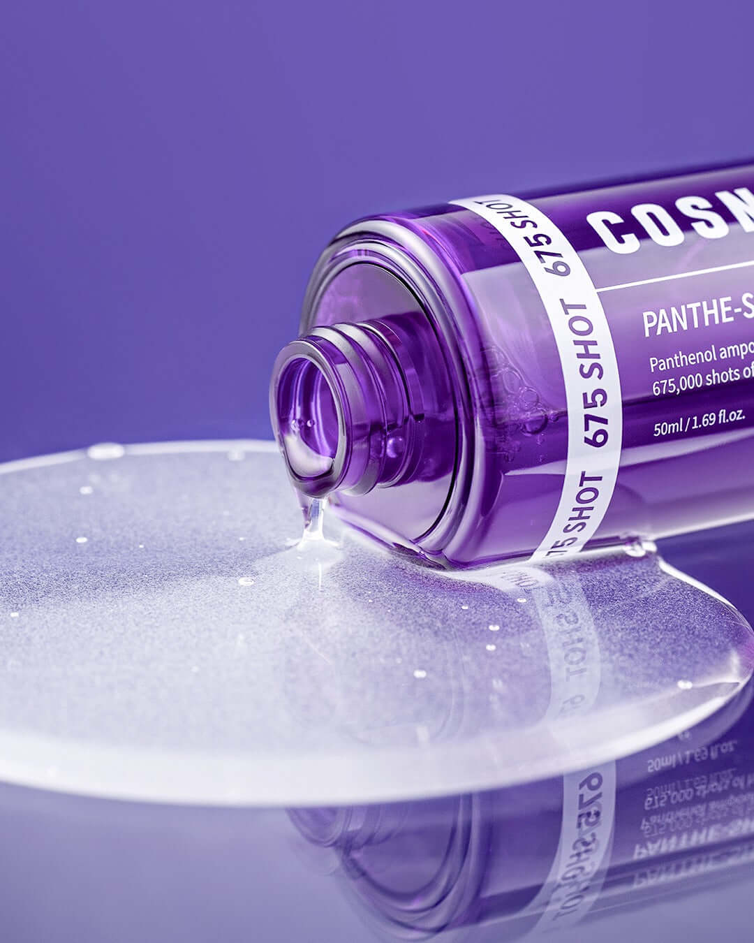 COSNORI Panthe-Shot 675 50ml bottle with liquid on purple background