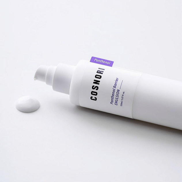 COSNORI Panthenol Barrier Emulsion 150ml bottle with lotion on white background