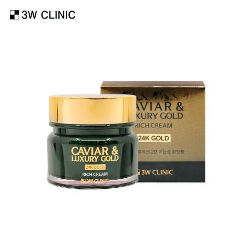 3W CLINIC Caviar & Luxury Gold Rich Cream 100g | Kool Seoul