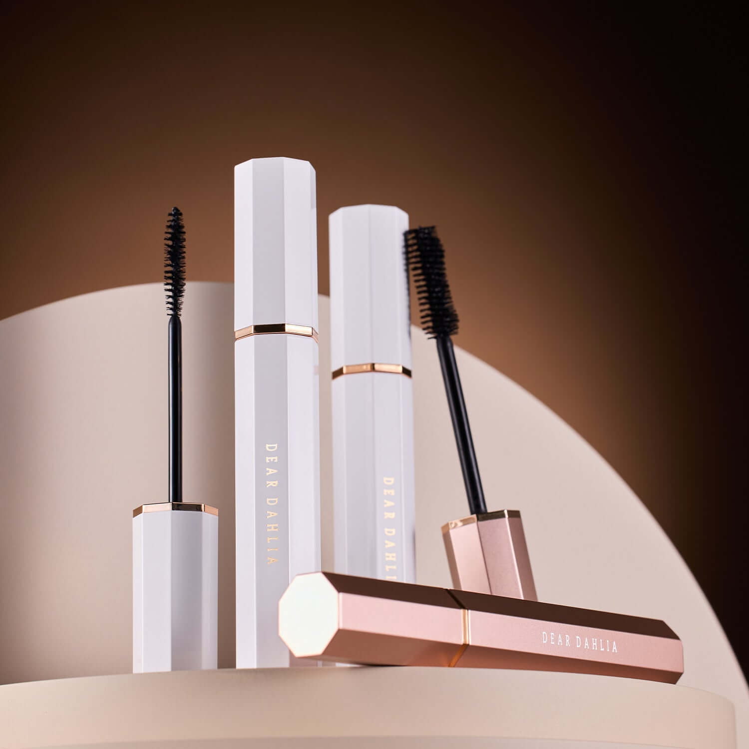 DEAR DAHLIA Paradise Dream Volume & Long Lash Mascara showcasing elegant packaging and brush detail against a stylish background.