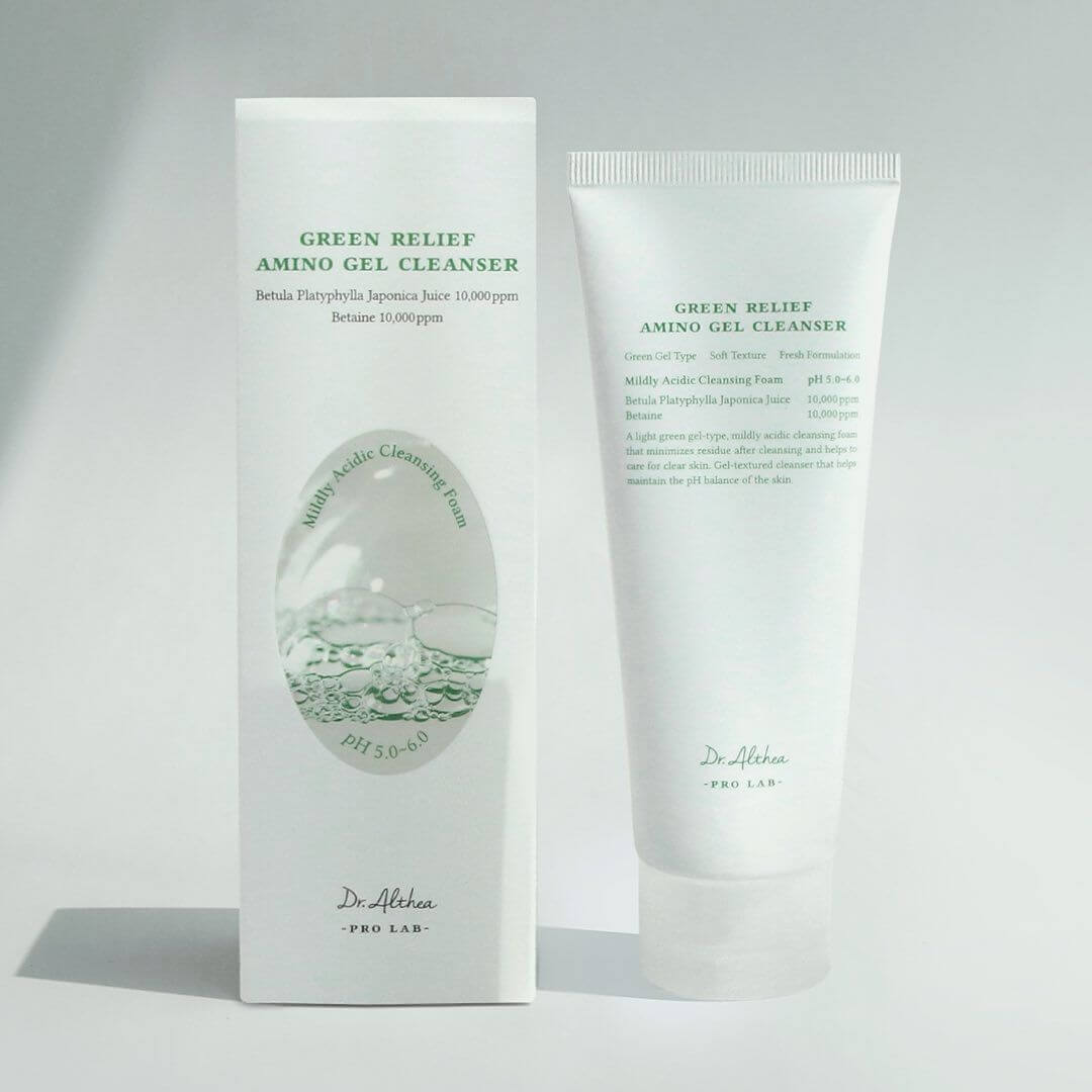 DR.ALTHEA Green Relief Amino Gel Cleanser 100ml bottle and box packaging