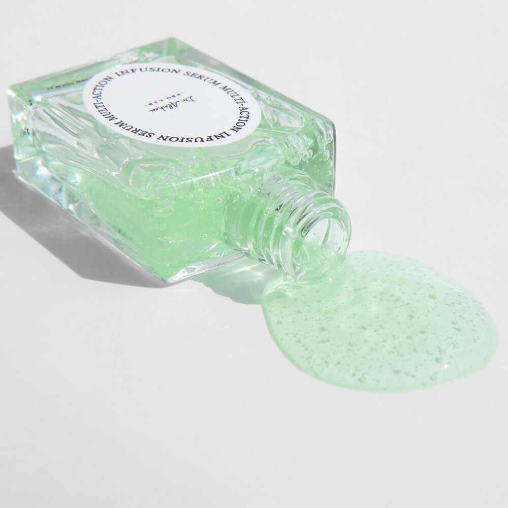 DR.ALTHEA Multi-action Infusion Serum 30ml bottle with green serum spilling out on a white background