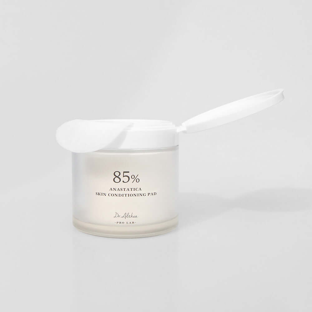 Open jar of DR.ALTHEA Resurrection SKin Conditioning Pad 170g, showcasing skincare product design.