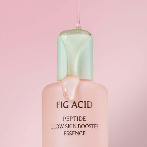 GOODAL Fig Acid Peptide Skin Booster Shot Essence 120ml with a dropper against a pink background