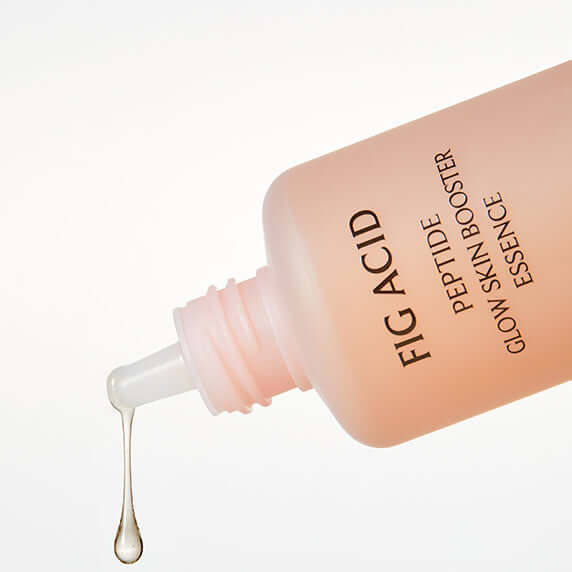 GOODAL Fig Acid Peptide Skin Booster Shot Essence 120ml bottle with dropper releasing serum, skincare product shot