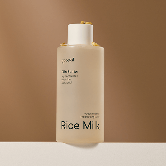 GOODAL Vegan Rice Milk Moisturizing Toner 250ml on beige background
