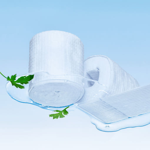 HANYUL Young Artemisia Extract Moisturizing Pad 60 Sheets displayed with herbs and hydration symbol.