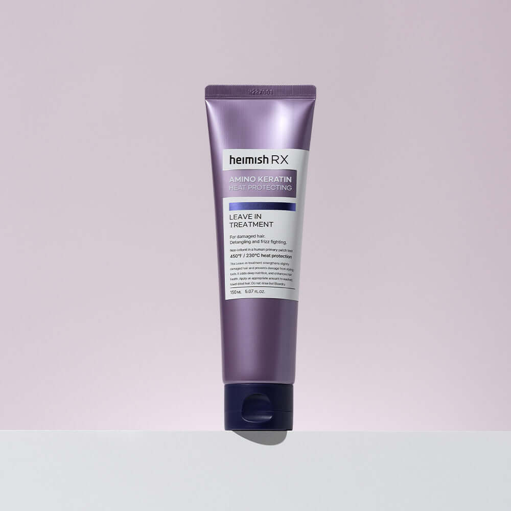 HEIMISH RX Amino Keratin Heat Protecting Leave-in Treatment 150ml product image in purple tube on a light background
