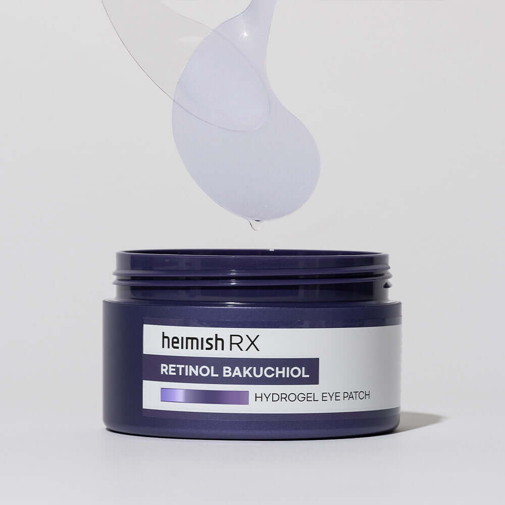 HEIMISH RX Retinol Bakuchiol Hydrogel Eye Patches 60 Sheets container with gel patch
