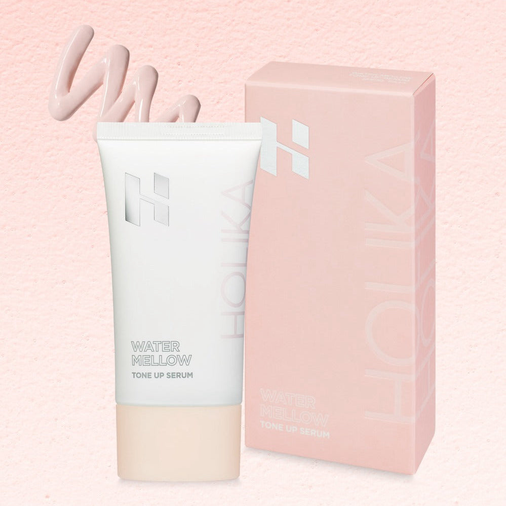 HOLIKA HOLIKA Watermelon Tone-Up Serum product image featuring packaging and texture swatch.
