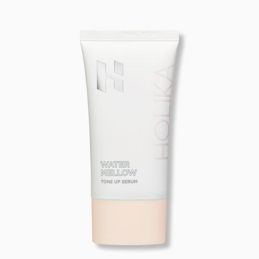 HOLIKA HOLIKA Watermelon Tone-Up Serum in a white tube with pink accents, ideal for skincare and beauty routines.