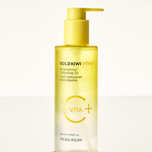HOLIKA HOLIKA Gold Kiwi Vita C+ Brightening Cleansing Oil 200ml bottle against a light background