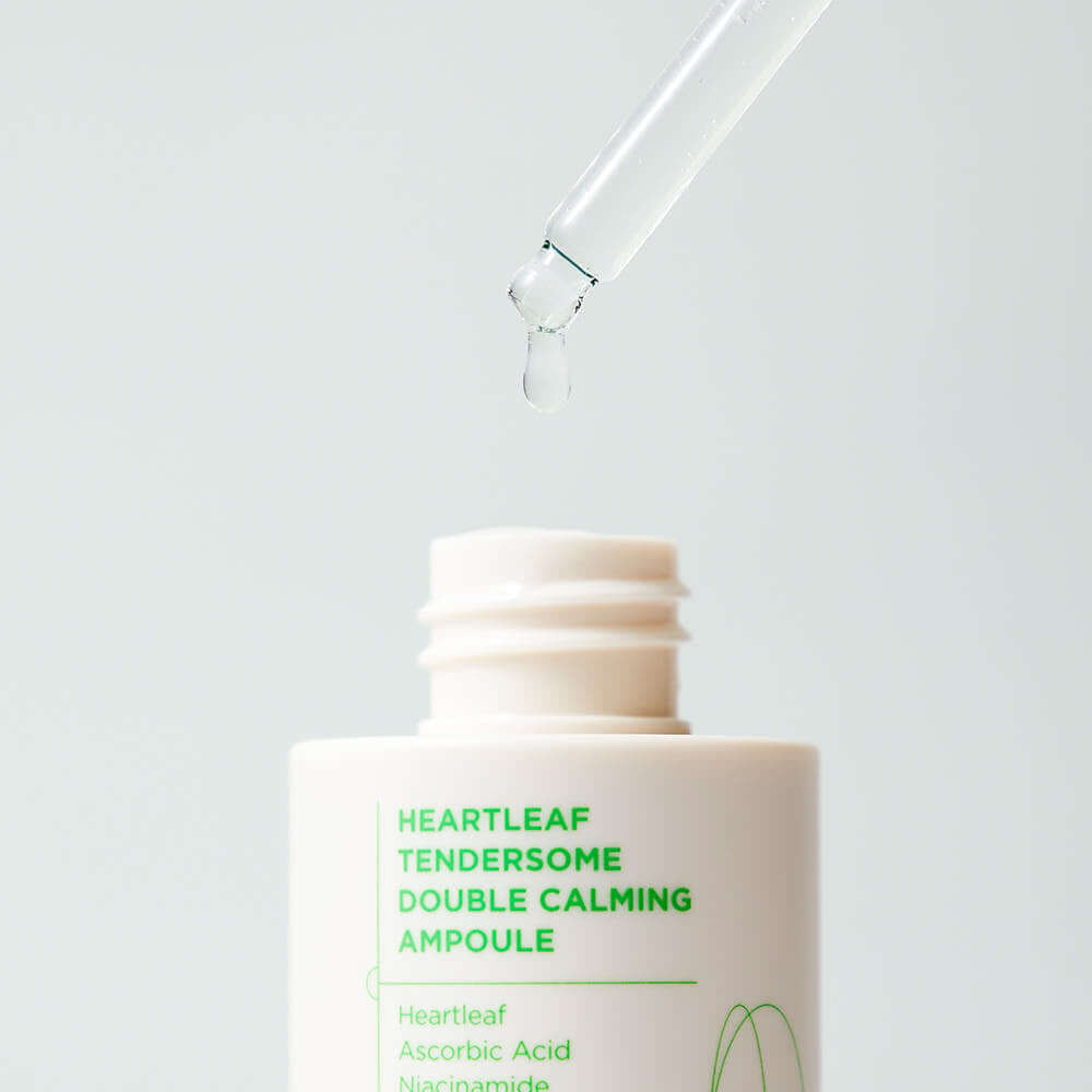 ILSO Eoseongcho Tenderjom Double Calming Ampoule 30ml with dropper for skincare.
