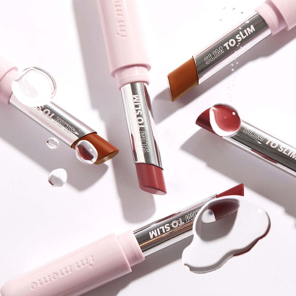 IM MEME Slim to Slim Hyaluronic Gloss Fit Lipstick in various shades with gloss finish