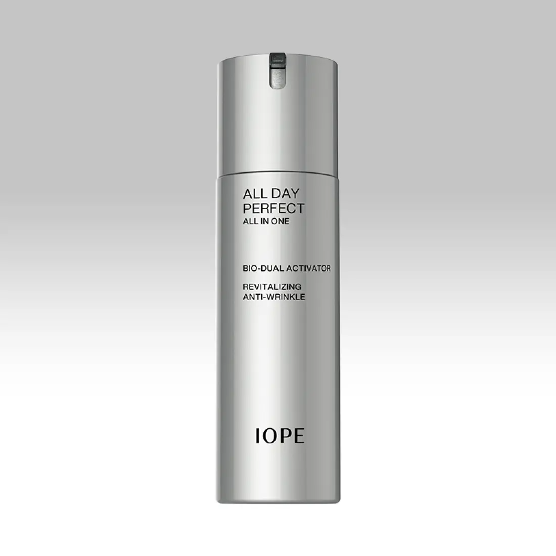 IOPE Men All Day Perfect All In One 120ml silver pump bottle for men skincare by Gentleman Korea