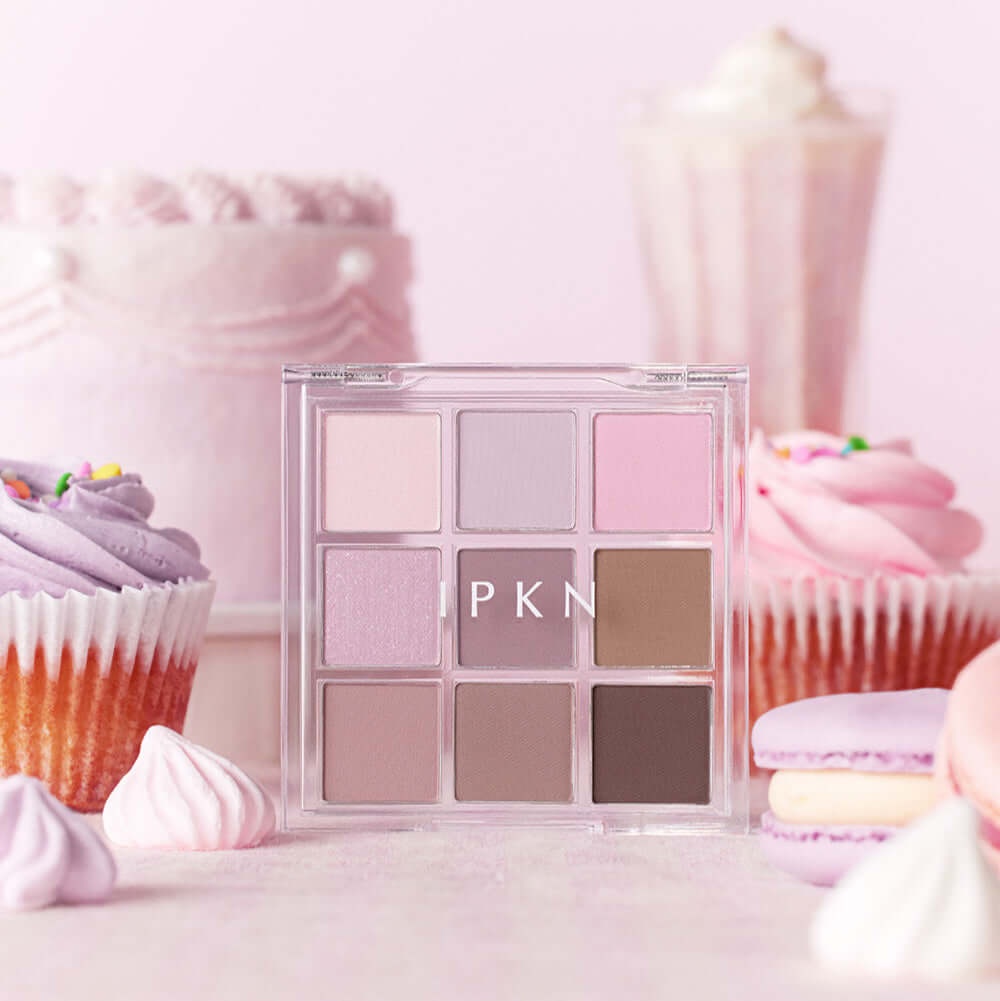 IPKN Personal Mood All Palette Cool Pressed 6.8g with pastel desserts in background