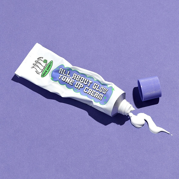 IT'S SKIN All About Glow Tone Up Cream tube with cream flowing on purple background