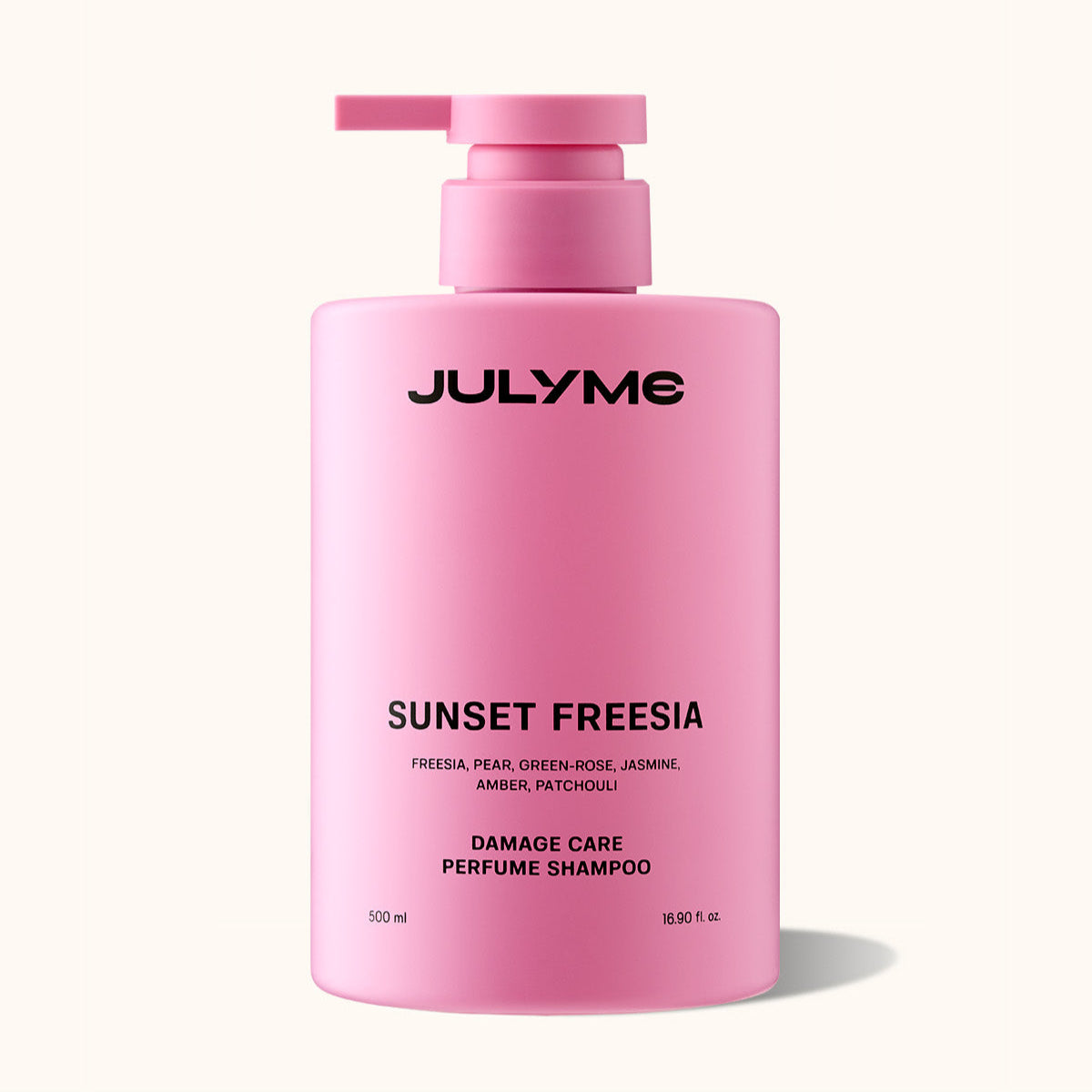 JULYME Damage Care Collagen Shampoo 500ml (Sunset Freesia) in pink bottle with pump