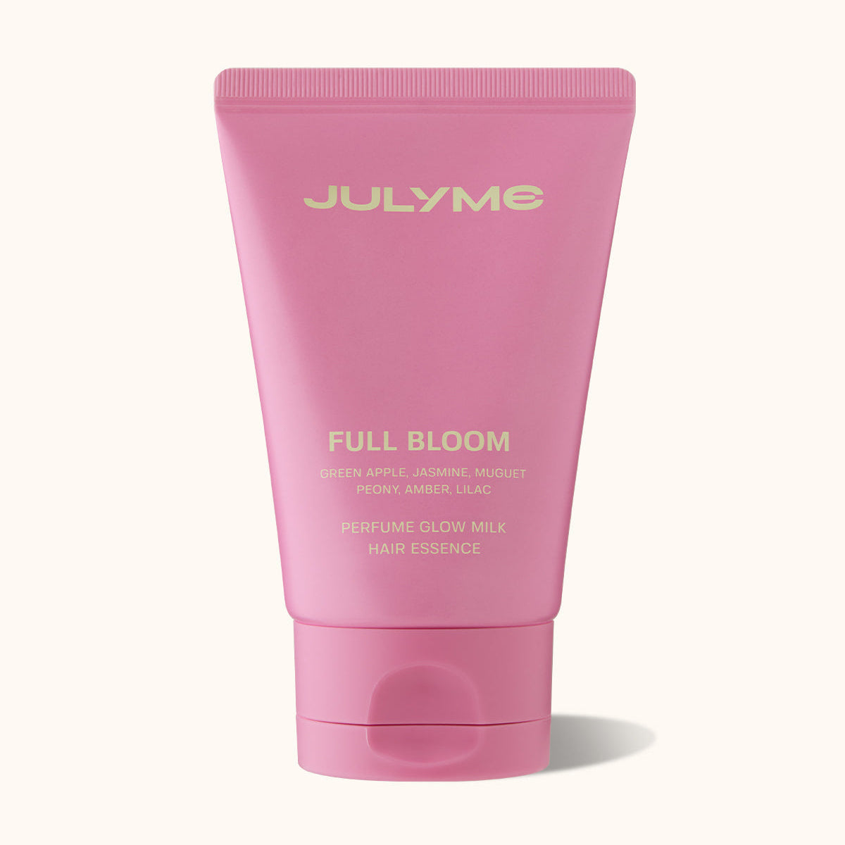 JULYME Perfume Glow Milk Hair Essence 80ml ( Full Bloom) in pink packaging with floral fragrance highlights.