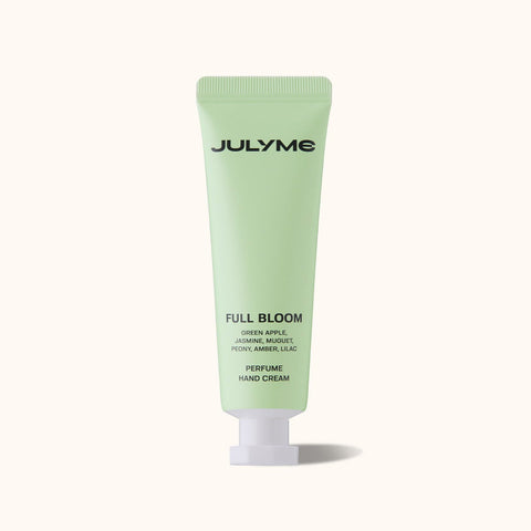 JULYME Perfume Shea Butter Hand Cream 30ml, green tube, front view.