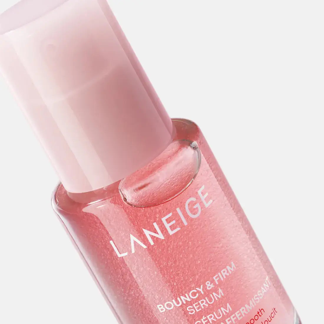 LANEIGE NEW Bouncy & Firm Serum 30ml in a pink bottle, perfect for skincare routines, enhancing skin bounce and firmness.