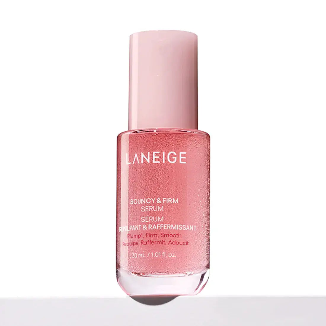 LANEIGE NEW Bouncy & Firm Serum 30ml bottle with pink packaging, enhancing skin firmness and bounce.